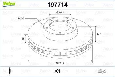Disco de freno VALEO 197714