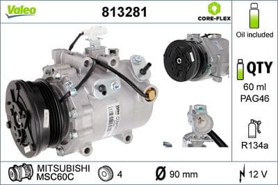 Compresor, aire acondicionado VALEO 813281