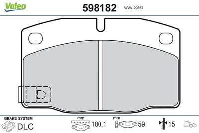 Juego de balatas de freno VALEO 598182