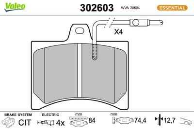 Juego de balatas de freno VALEO 302603
