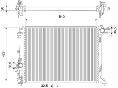 Radiador, refrigeración del motor VALEO 701183