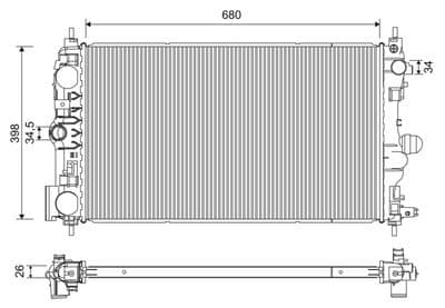 Radiador, refrigeración del motor VALEO 701229
