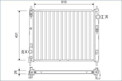 Radiador, refrigeración del motor VALEO 701160