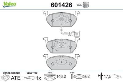 Juego de balatas de freno VALEO 601426