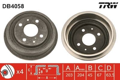 Tambor de freno TRW DB4058