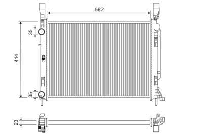 Radiador, refrigeración del motor VALEO 733122