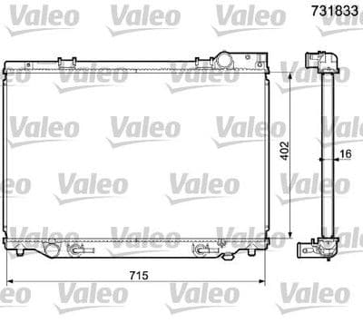 Radiador, refrigeración del motor VALEO 731833