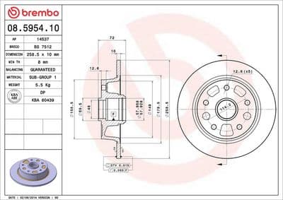 Disco de freno BREMBO 08.5954.10