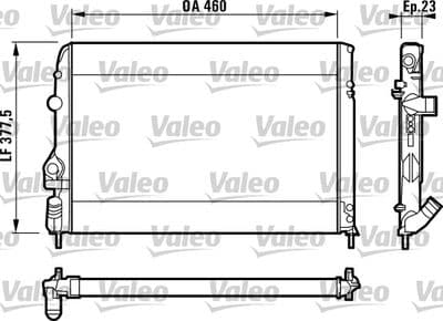 Radiador, refrigeración del motor VALEO 732559