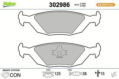 Juego de balatas de freno VALEO 302986