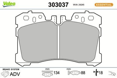 Juego de balatas de freno VALEO 303037