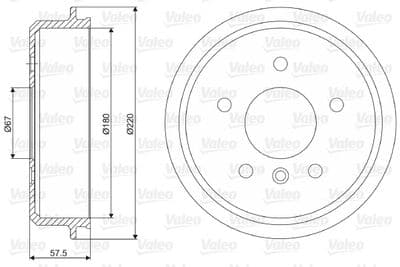 Tambor de freno VALEO 237068