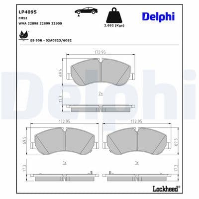Juego de balatas de freno DELPHI LP4095
