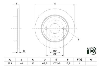 Disco de freno BOSCH 0 986 479 F63