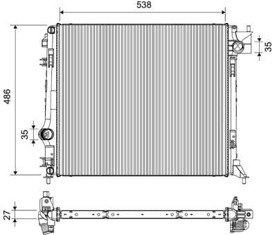 Radiador, refrigeración del motor VALEO 701487