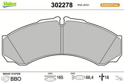 Juego de balatas de freno VALEO 302278