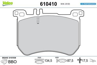 Juego de balatas de freno VALEO 610410