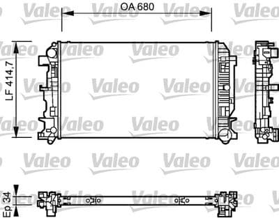 Radiador, refrigeración del motor VALEO 735084