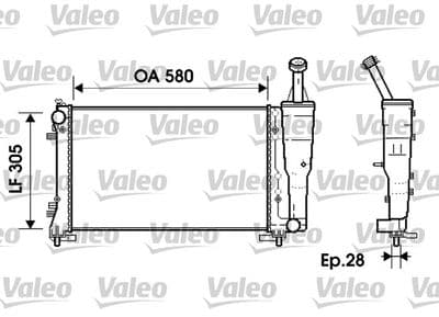 Radiador, refrigeración del motor VALEO 734362