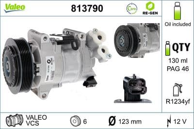 Compresor, aire acondicionado VALEO 813790