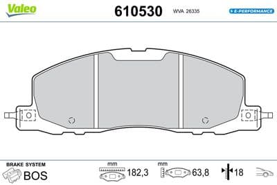 Juego de balatas de freno VALEO 610530