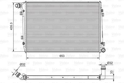Radiador, refrigeración del motor VALEO 701664