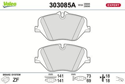 Juego de balatas de freno VALEO 303085A