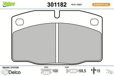 Juego de balatas de freno VALEO 301182