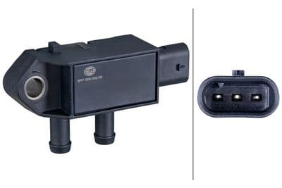 Sensor, presión gas de escape HELLA 6PP 358 392-091