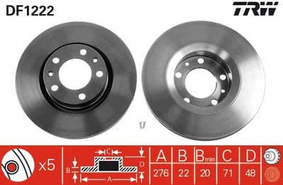 Disco de freno TRW DF1222
