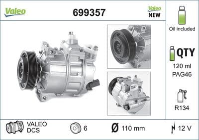 Compresor, aire acondicionado VALEO 699357