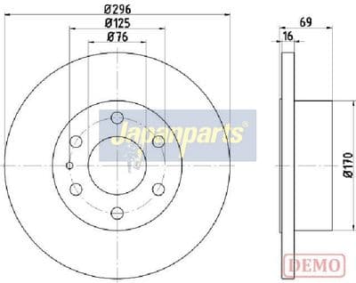 Disco de freno JAPANPARTS DP-0225C