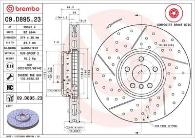 Disco de freno BREMBO 09.D895.23