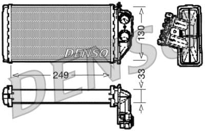 Radiador de calefacción, calefacción interior DENSO DRR21002