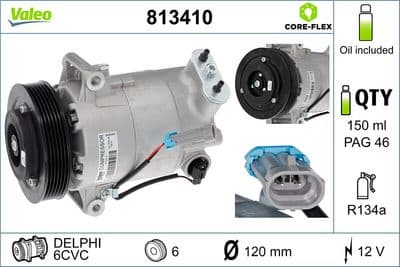 Compresor, aire acondicionado VALEO 813410