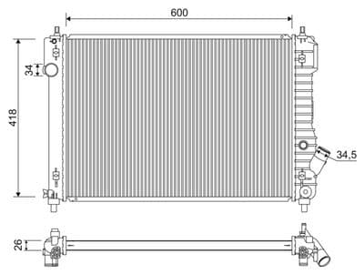 Radiador, refrigeración del motor VALEO 701276