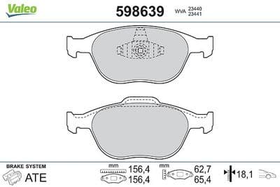 Juego de balatas de freno VALEO 598639