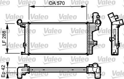 Radiador, refrigeración del motor VALEO 732303