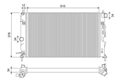 Radiador, refrigeración del motor VALEO 732347