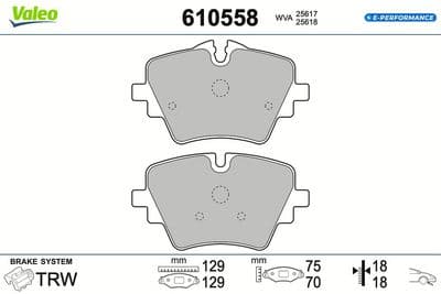 Juego de balatas de freno VALEO 610558