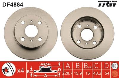 Disco de freno TRW DF4884