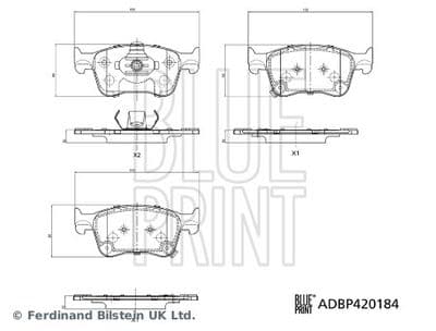 Juego de balatas de freno BLUE PRINT ADBP420184