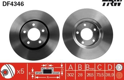 Disco de freno TRW DF4346