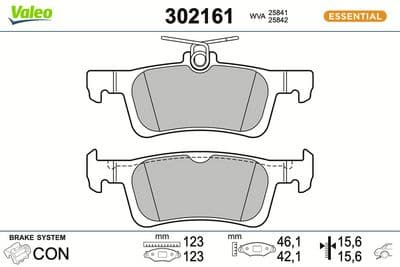 Juego de balatas de freno VALEO 302161