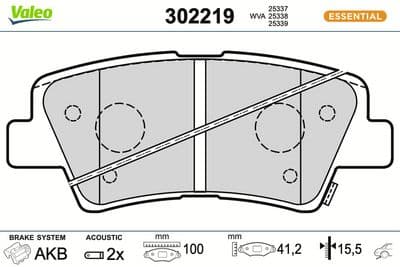 Juego de balatas de freno VALEO 302219