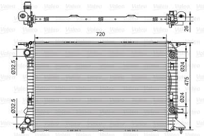 Radiador, refrigeración del motor VALEO 735472