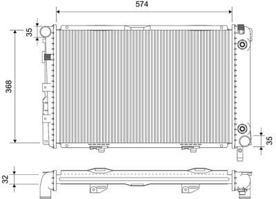 Radiador, refrigeración del motor VALEO 701778