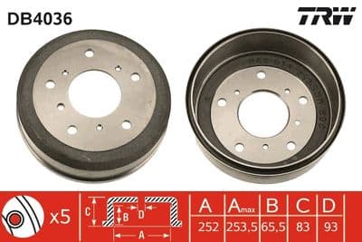 Tambor de freno TRW DB4036