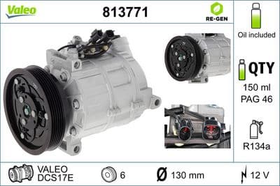 Compresor, aire acondicionado VALEO 813771