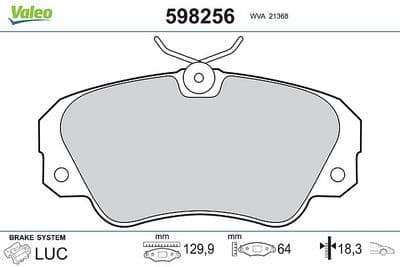 Juego de balatas de freno VALEO 598256